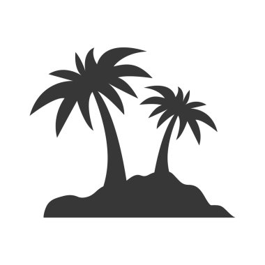Palmiye ağacı simgesi. Yaz tasarım. Vektör grafiği