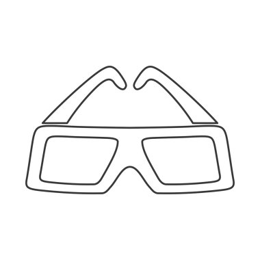 3D gözlük simgesi. Film tasarımı. Vektör grafiği