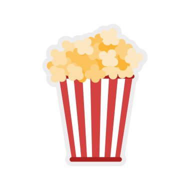 Pop corn simgesi. Gıda tasarım. Vektör grafiği