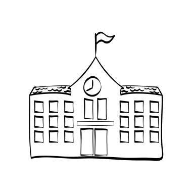 Bina simgesi. Tasarım Okulu. Vektör grafiği
