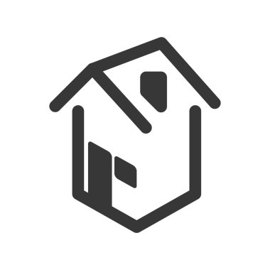 ev simgesi. Bina tasarımı. Vektör grafiği