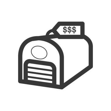 etiket simgesi olan bina. Gayrimenkul tasarımı. Vektör grafiği