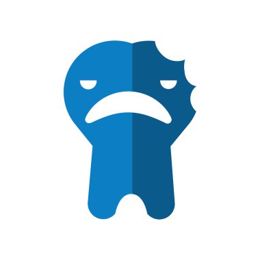 Kırık diş simgesi. Diş Bakımı tasarım. Vektör grafiği