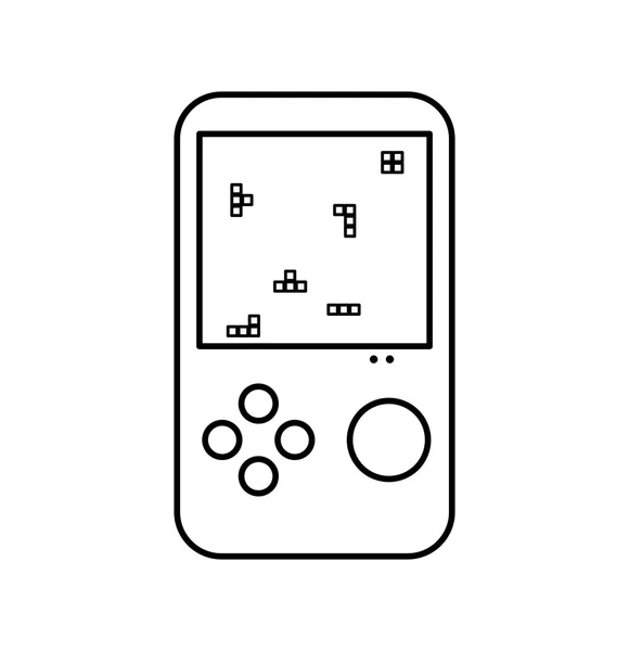 Icono de videojuego. Gadget y diseño tecnológico. Gráfico vectorial — Vector de stock