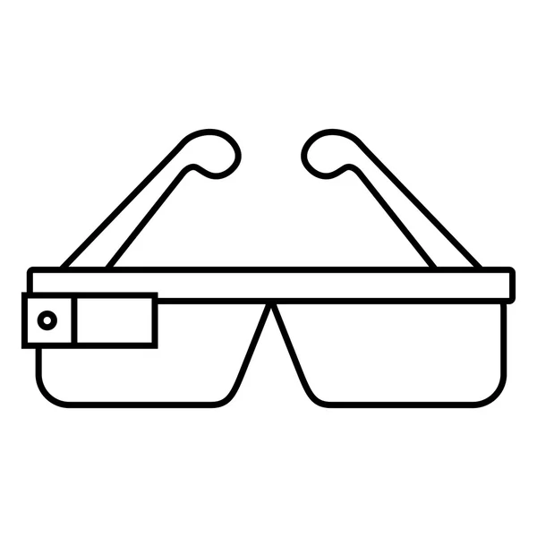 Glazen pictogram. Wearable technologieontwerp. Vectorafbeelding — Stockvector