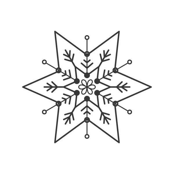 Icono del copo de nieve. Diseño de invierno. Gráfico vectorial — Archivo Imágenes Vectoriales