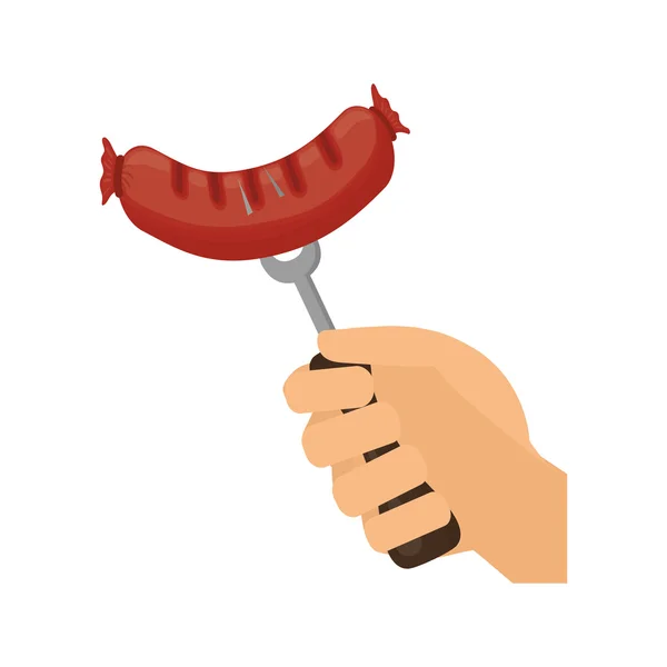 Icono de salchicha. Diseño de casa de filetes. Gráfico vectorial — Vector de stock