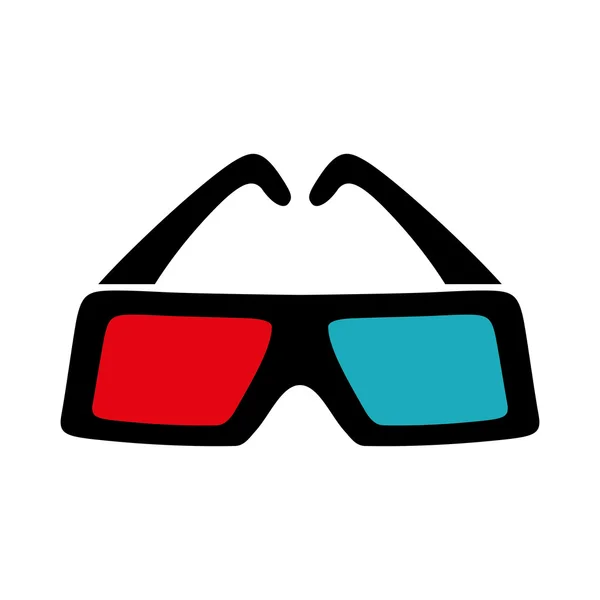 Icono de gafas 3d. Diseño de películas. Gráfico vectorial — Archivo Imágenes Vectoriales