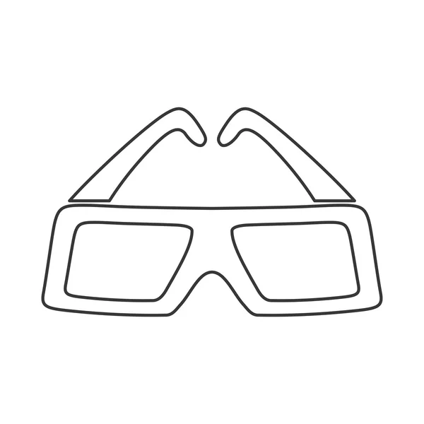 Icono de gafas 3d. Diseño de películas. Gráfico vectorial — Archivo Imágenes Vectoriales