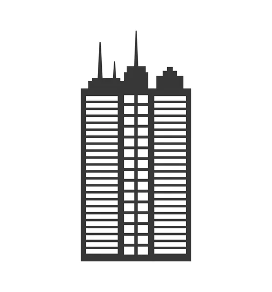 Het pictogram van het gebouw. Stad en stedelijk ontwerp. Vectorafbeelding — Stockvector