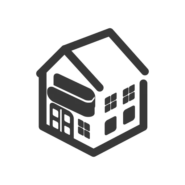 Icono de la casa. diseño del edificio. Gráfico vectorial — Vector de stock