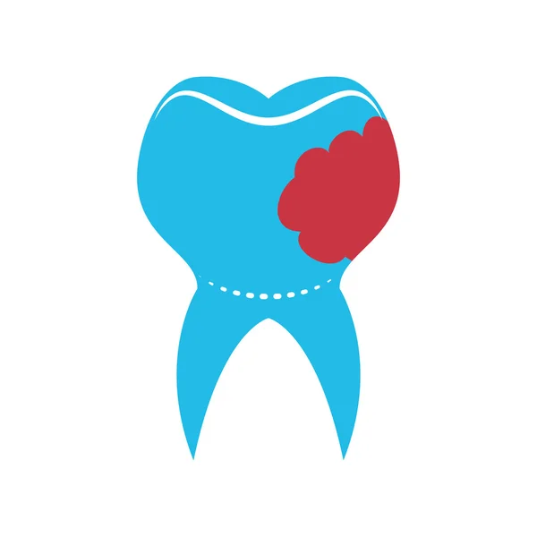 Icono del diente. Diseño de cuidado dental. Gráfico vectorial — Archivo Imágenes Vectoriales