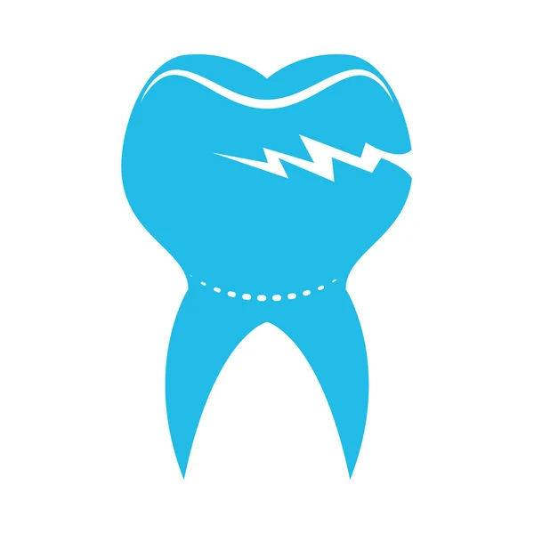 Icono de diente roto. Diseño de cuidado dental. Gráfico vectorial — Archivo Imágenes Vectoriales