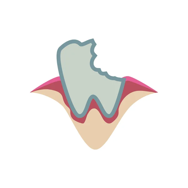 Піктограма зламаного зуба. Дизайн стоматологічного догляду. Векторна графіка — стоковий вектор