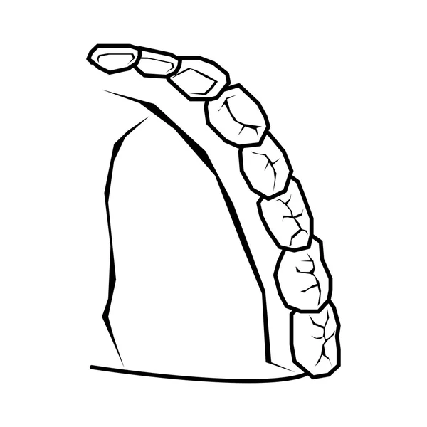 Dentes e ícone da boca. Desenho de cuidados dentários. Gráfico vetorial —  Vetores de Stock