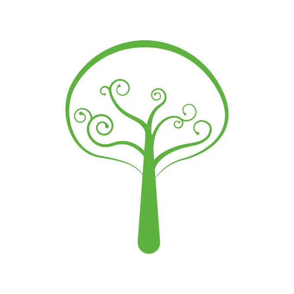 Icono del árbol. Naturaleza y diseño de plantas. Gráfico vectorial — Vector de stock