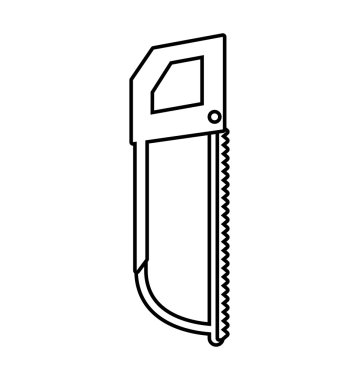 Testere aracı simgesi. İnşaat ve onarım tasarımı. Vektör grafiği