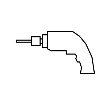 Matkap aracı simgesi. İnşaat ve onarım tasarımı. Vektör grafiği