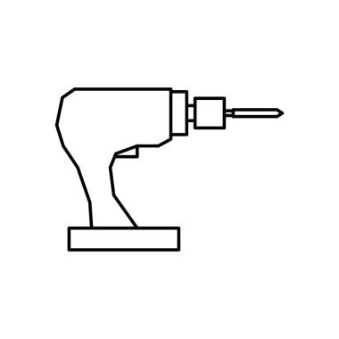 Matkap aracı simgesi. İnşaat ve onarım tasarımı. Vektör grafiği