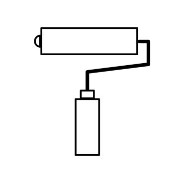 Boya rulo aracı simgesi. İnşaat ve onarım tasarımı. Vektör gra