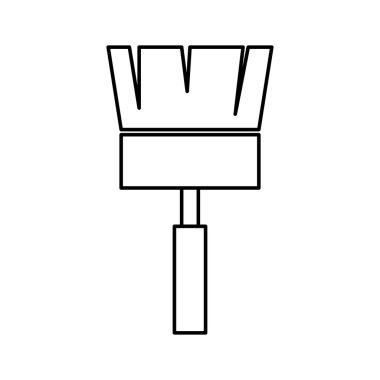 Fırça aracı simgesini boya. İnşaat ve onarım tasarımı. Vektör gr