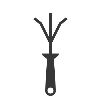 Tırmık aracı simgesi. Bahçe tasarımı. Vektör grafiği