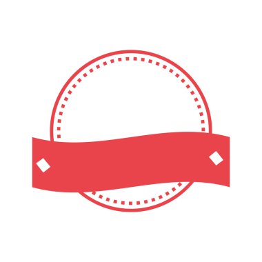 Kurdele simgesi ile mühür damgası. Etiket ve afiş tasarımı. Vector gra