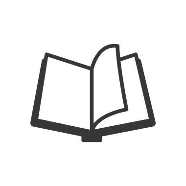 Kitap simgesi. Okuma ve tasarım öğrenme. Vektör grafiği