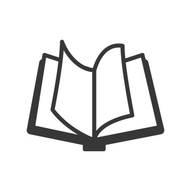 Kitap simgesi. Okuma ve tasarım öğrenme. Vektör grafiği