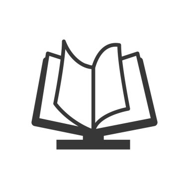 E-kitap simgesi. Okuma ve online tasarım öğrenme. Vektör grafiği