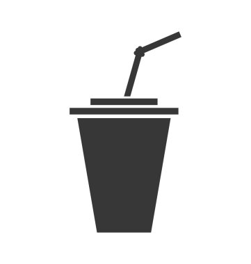 Cam ve saman simgesi. Soda ve içki tasarım. Vektör grafiği