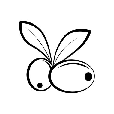 Zeytin meyve ikonu. Organik ve sağlıklı gıda tasarımı. Vektör grafiği