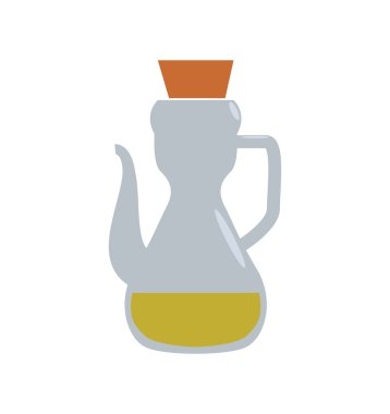 Cam simgesi şişe içinde zeytinyağı. Kavanoz tasarımı. Vektör grafiği