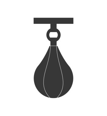 Boks çantası simgesi. Sağlıklı yaşam tarzı tasarımı. Vektör grafiği