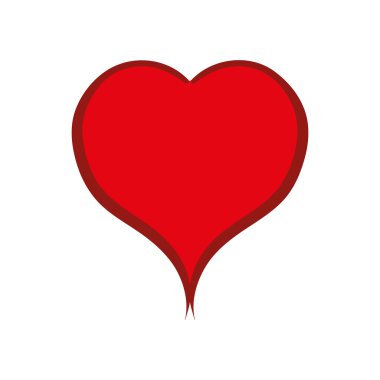 kırmızı kalp simgesi. Aşk tasarımı. Vektör grafiği