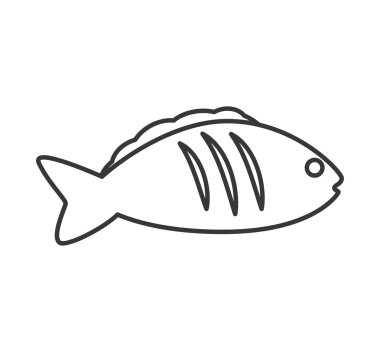 Balık simgesi. Sağlıklı ve Organik gıda. Vektör grafiği
