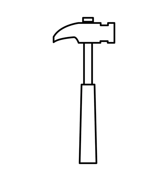 Icona strumento martello. Progettazione di costruzione e riparazione. Grafico vettoriale — Vettoriale Stock