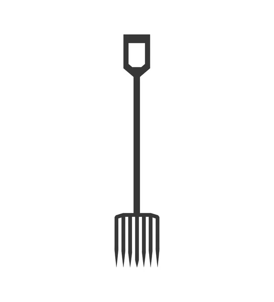 Rechen-Werkzeug-Symbol. Gartengestaltung. Vektorgrafik — Stockvektor