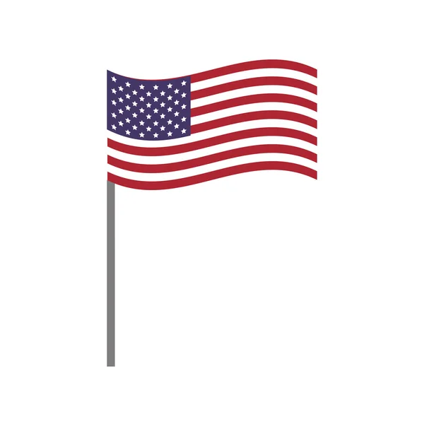 Wimpel en vlag icoon. USA ontwerp. Vectorafbeelding — Stockvector