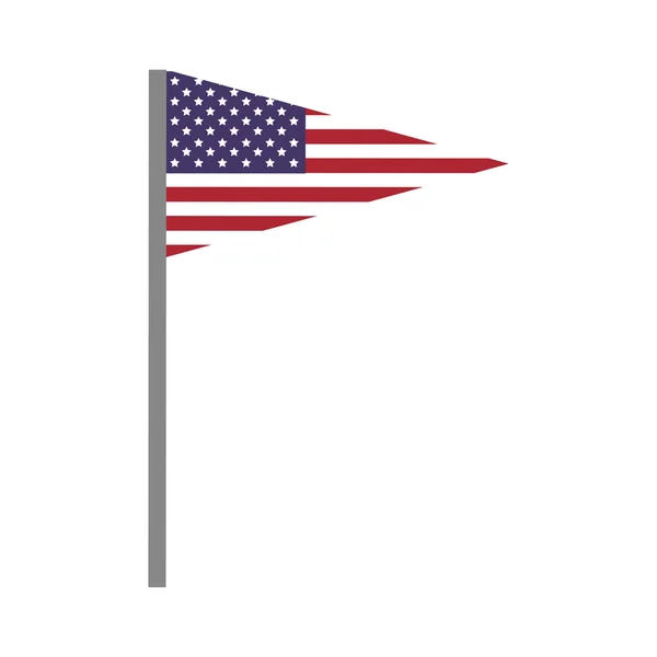 Pennant and flag icon. USA design. Vector graphic — Stock Vector