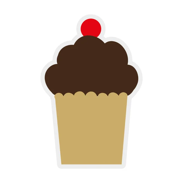 컵 케이크 아이콘입니다. 달콤한 디자인. 벡터 그래픽 — 스톡 벡터