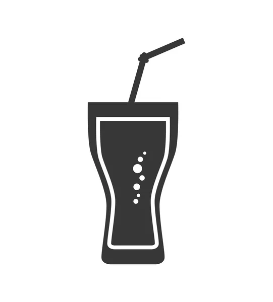 Glass and straw icon. Soda and drink  design. Vector graphic — Stock Vector