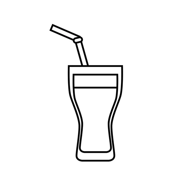 Иконка из стекла и соломы. Дизайн соды и напитков. Векторная графика — стоковый вектор