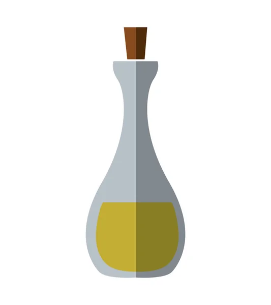 Huile d'olive à l'intérieur bouteille de verre icône. Conception de pot. Graphes vectoriels — Image vectorielle