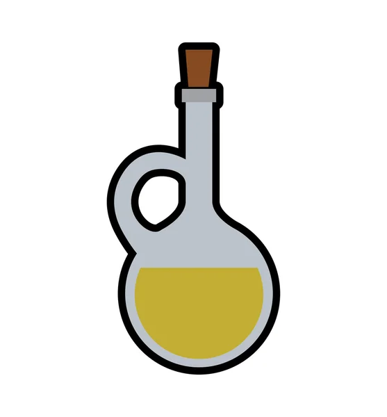 Olivolja inuti flaska glas ikonen. Jar design. Vektor Fant — Stock vektor