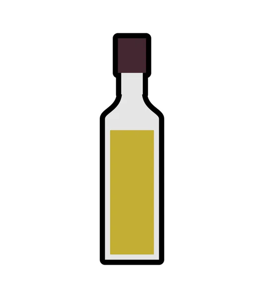 Aceite de oliva dentro de la botella de vidrio icono. Diseño de tarro. Gráficos vectoriales — Archivo Imágenes Vectoriales