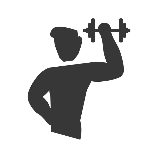 Gewichtheben-Ikone. gesundes Lebensstil-Design. Vektorgrafik — Stockvektor
