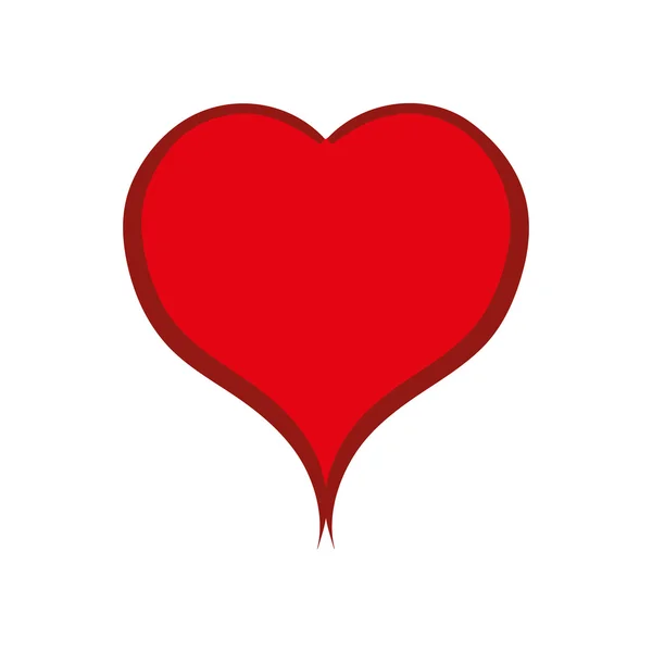 Icono del corazón rojo. Diseño de amor. Gráfico vectorial — Archivo Imágenes Vectoriales