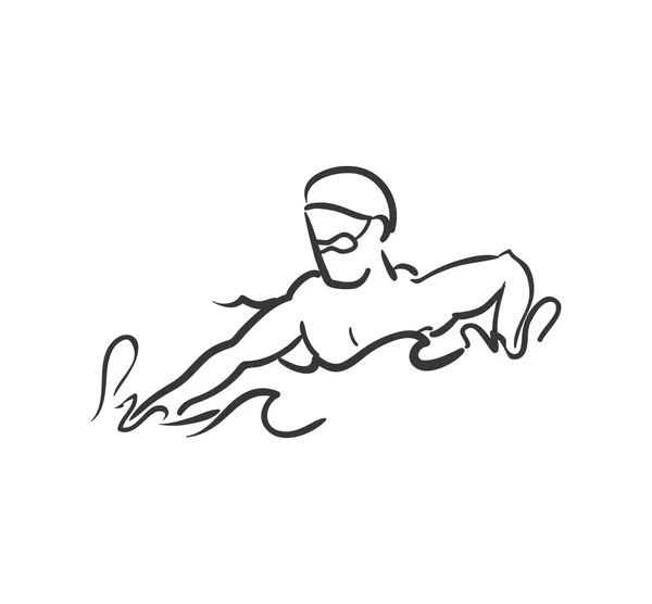 Icône de natation. Design mode de vie sain. Graphique vectoriel — Image vectorielle