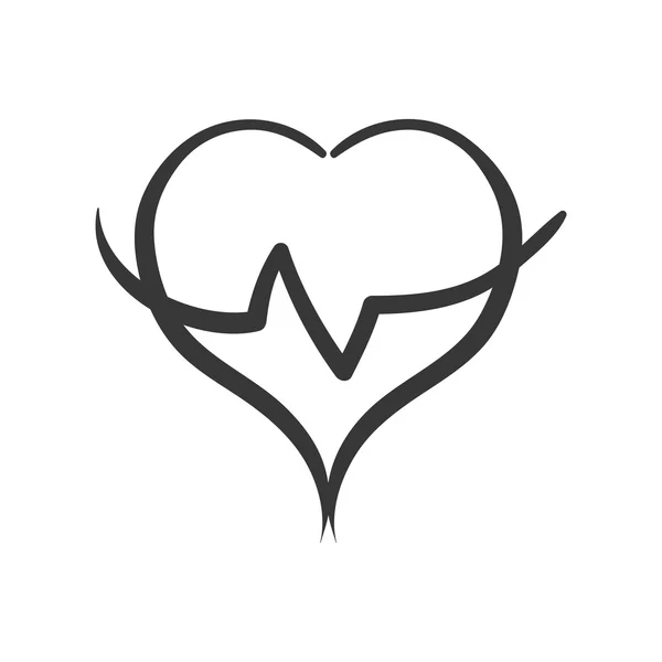 Cardio heart icon. Healthy lifestyle design. Vector graphic — Stock Vector